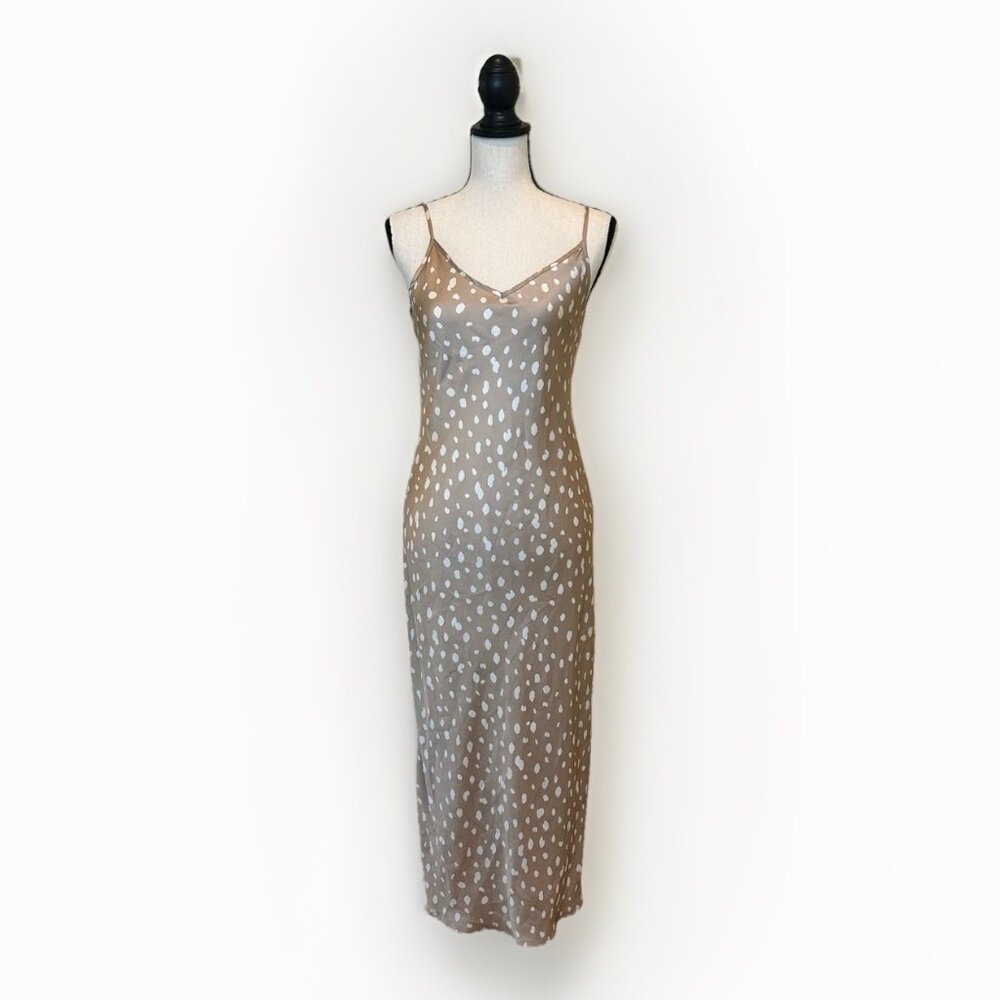 Dress Forum Los Angeles Dress Women’s Small Maxi Dress Brown White Cheetah Dot